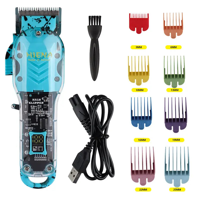 Colorful USB Rechargeable Hair Clipper with LCD Display
