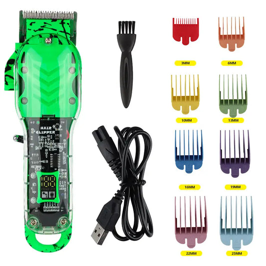 Colorful USB Rechargeable Hair Clipper with LCD Display