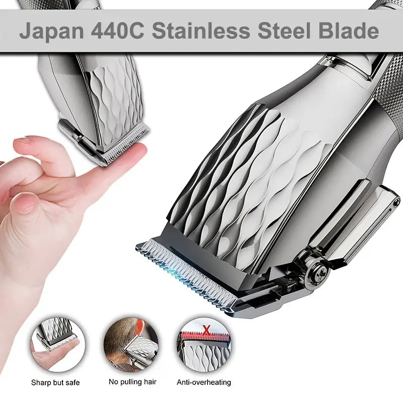 Professional Cordless Hair Clippers with LED Display