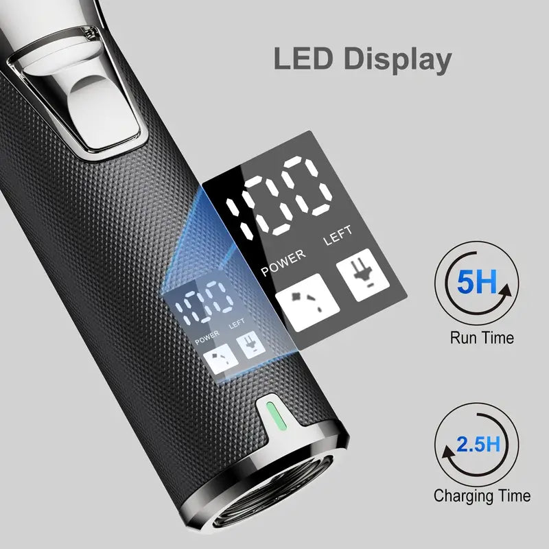 Professional Cordless Hair Clippers with LED Display