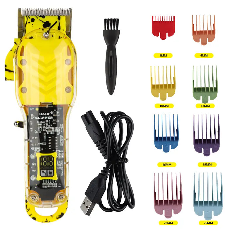 Colorful USB Rechargeable Hair Clipper with LCD Display
